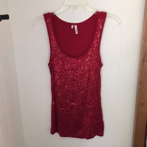Comfy sequin tank top.